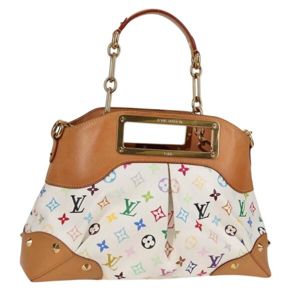 LOUIS VUITTON Monogram Multicolor Judy MM Bag 2Way White - Picture 1 of 16